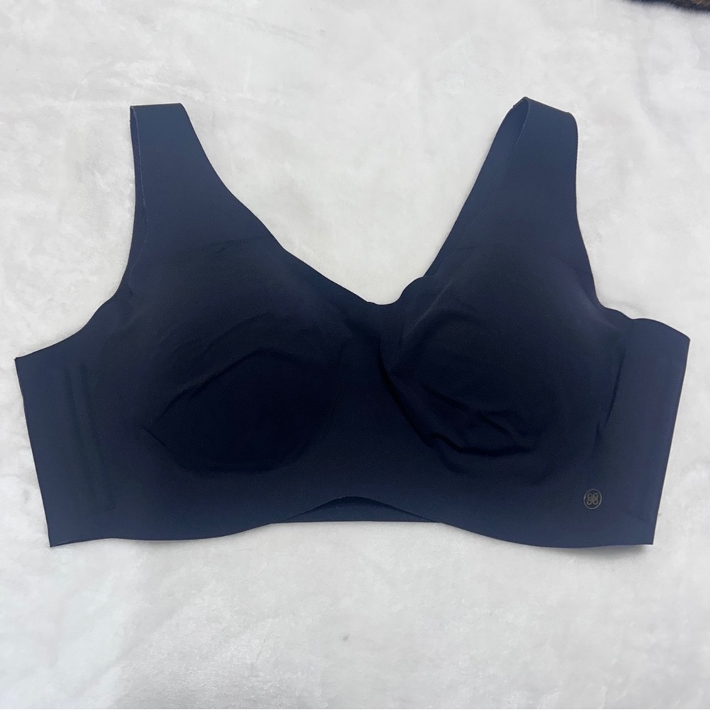 Honeylove Crossover Bra 1X Black Wireless Seamless Supportive Shapewear Comfort